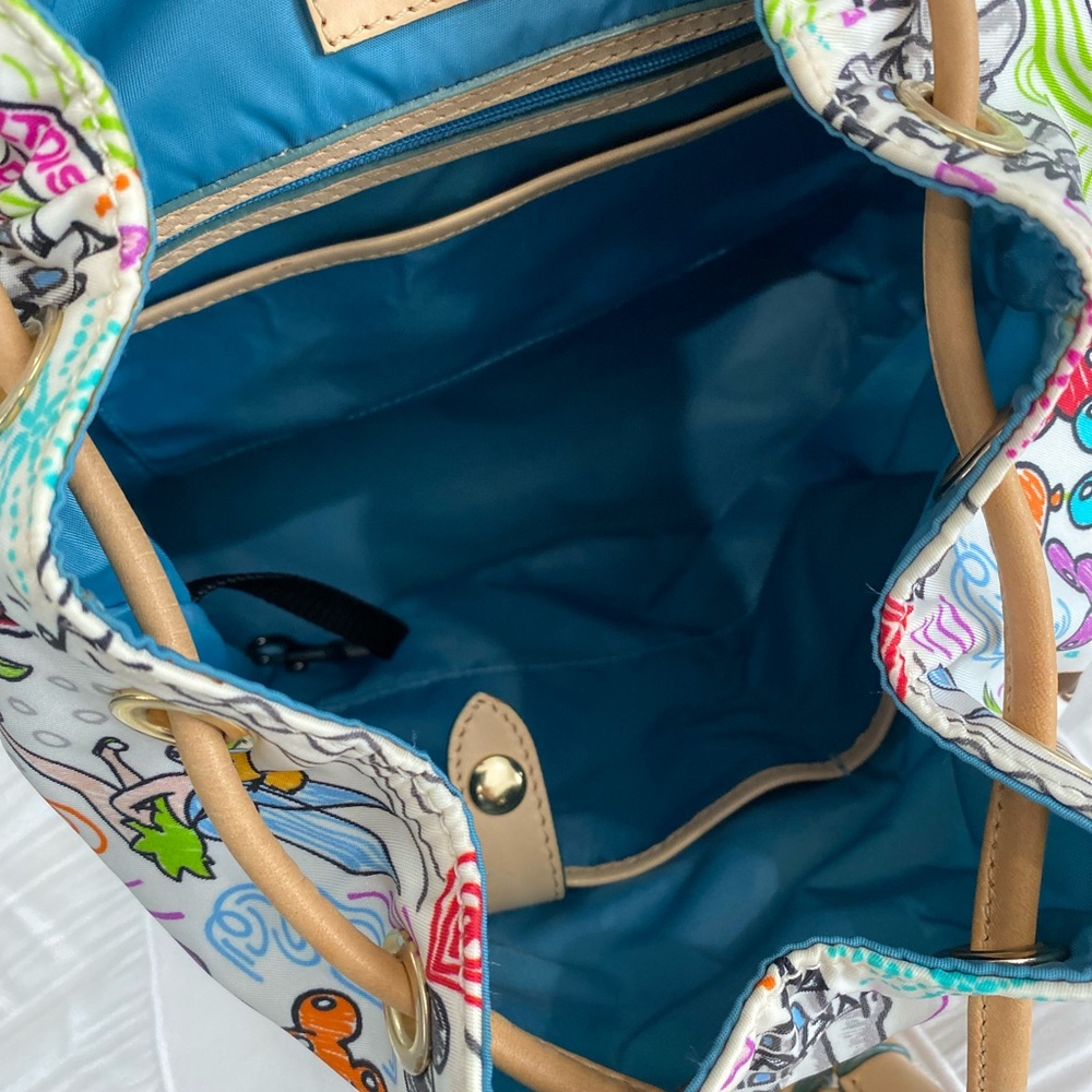 Dooney & Bourke White Multicolor Disney Character Print Backpack - Picture 11 of 16